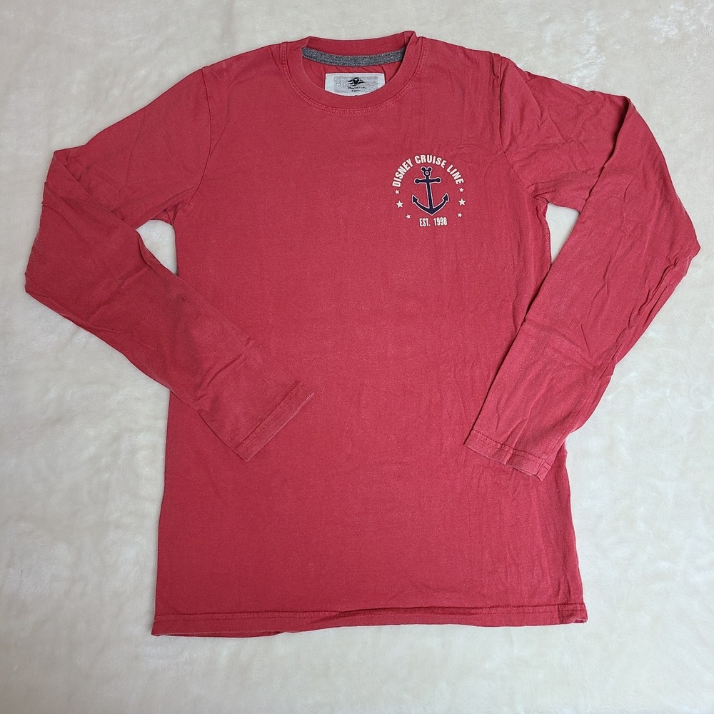 Disney Cruise Line Unisex Long Sleeve Size Small T-Shirt Red 1998